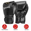 Boxing Gloves PU Leather Punching Gloves Full Finger Fighting Gloves Training Mitts for Men and Women for MMA Muay Thai Kick Boxing