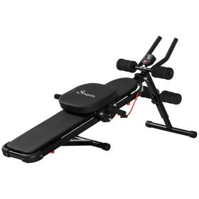 Foldable Ab Machine Workout Bench Abdominal Cruncher Resistance Bands