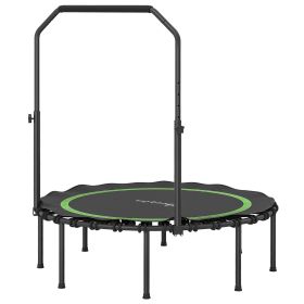 45" Rebounder Trampoline for Adults, Foldable Mini Trampoline with Adjustable Handle Bar for Indoor Outdoor, Green