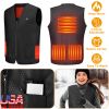 Heat Jacket Vest 3 Heating Gear Adjustable USB Heated Vest Warm Heat Coat Vest w/ 5 Heating Zones For Men Women Winter Outdoor Activity