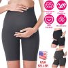 Women Maternity Shorts Seamless Pregnancy Underwear Shapewear Fitness Yoga Running Shorts High Waist Over The Belly Pants with Two Side Pockets
