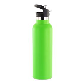 Sports Water Bottle Stainless Steel Vacuum-Insulated Drinking Cup w/ Straws Outdoor Cycling Hiking (Option: 750ml_GRN)