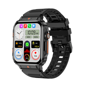 L81 Outdoor Sports Square Smartwatch Answer Call Big Battery Fitness Tracker Waterproof Smartwatch Men For IOS Android (Option: Black)