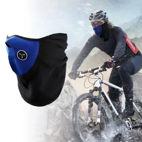 Half Face Mask Breathable Windproof Dustproof Neck Warmer For Bike Motorcycle Racing (Option: Blue)
