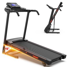 Easy-Move Wheel Treadmill With Cup Holder And Lift Motor (Option: Black)