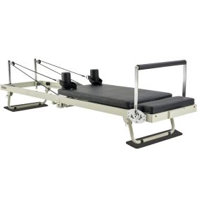 VEVOR Foldable Pilates Reformer, Pilates Workout Machine for Home Gym Studio Use, Pilates Bed with Dual Resistance- Spring & Cord (Foldable or Not: Foldable-Advanced Version)